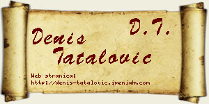 Denis Tatalović vizit kartica